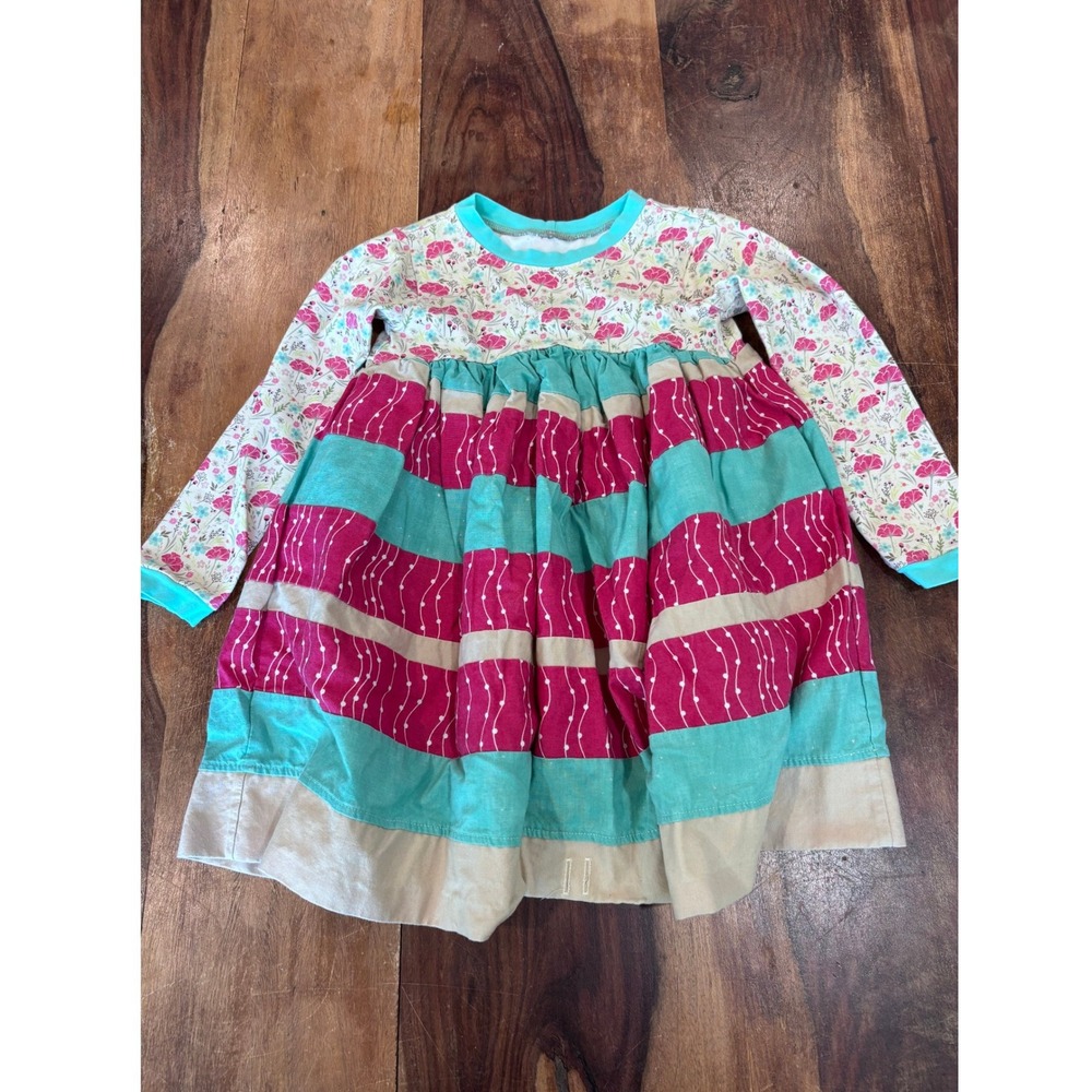 Matilda Jane long sleeve dress girls size 4 multicolor floral striped boho